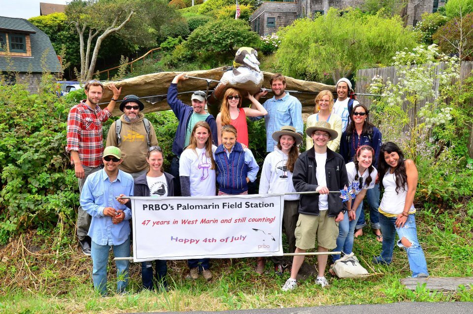 Author at 4th of July Parade in Bolinas, CA while interning at Point Reyes Bird Observatory. Bird observatorie’s long-term research missions embed them in communities and make them interesting boundary organizations.